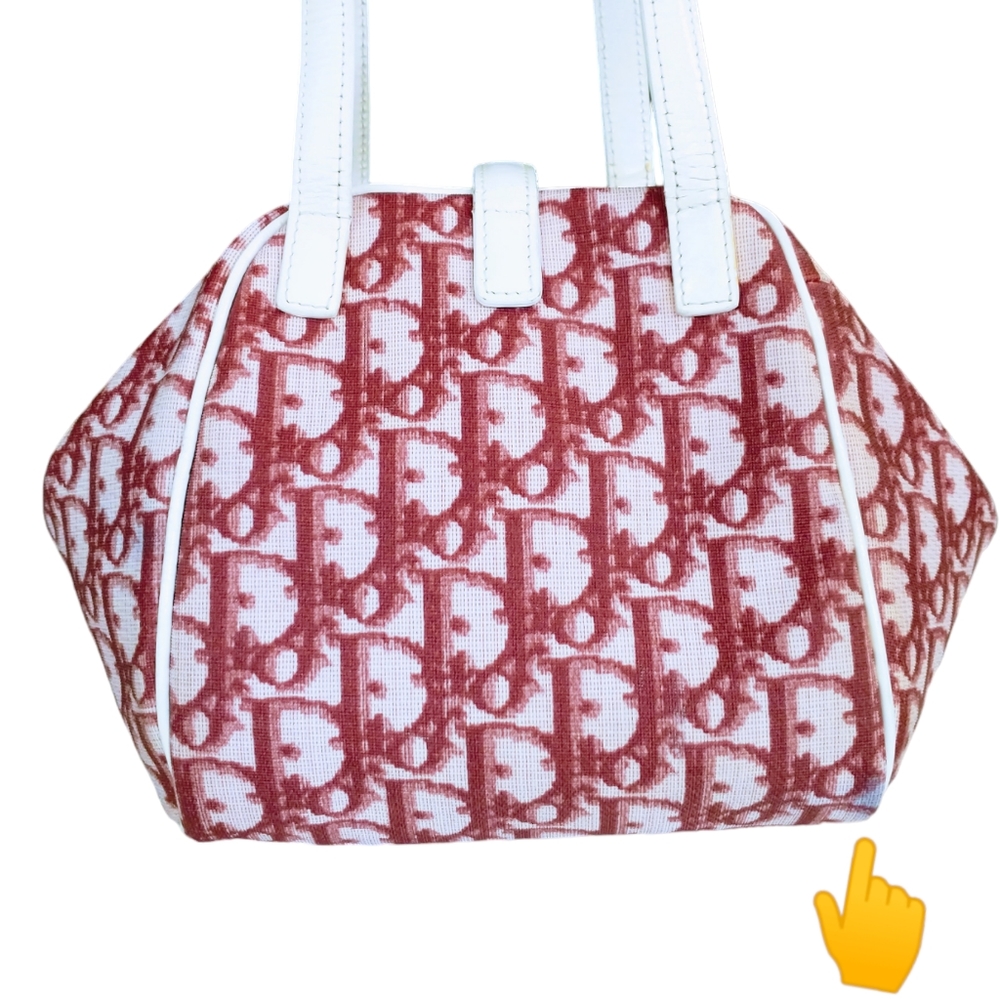 π― Authentic Christian Dior(Made in Italy) Trotter Mini Bag. Pink and White - Picture 11 of 15